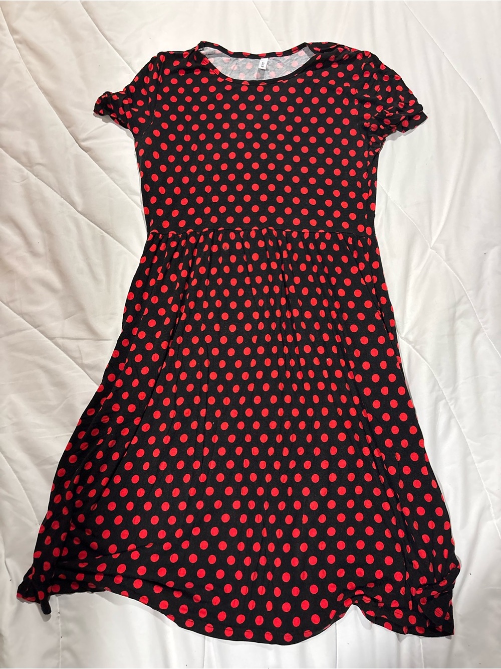 DB Moon Black Midi Dress with Red Polka Dots — Women’s Classic Fit size large